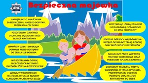 grafika z poradami bezpiecznej majówki