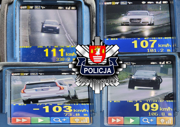 zdjęcie pojazdów i zarejestrowana prędkość