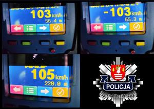 zdjęcie zarejestrowanych prędkości kierowców przekraczających prędkość