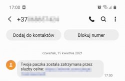 sms o treści twoja paczka została zatrzymana przez służby celne