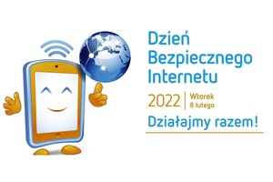 logo bezpiecznego Internetu w postaci telefonu i globusu