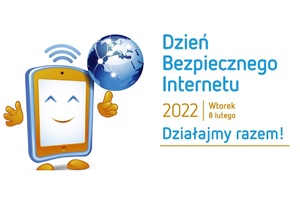 logo bezpiecznego Internetu w postaci telefonu i globusu