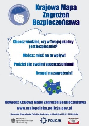 Plakat przedstawiający krajową mapę zagrożeń bezpieczeństwa