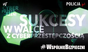 Grafika przedstawiająca napis sukces w walce z cyberprzestępczoćią