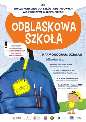 plakat do 12 edycji konkursu odblaskowa szkoła