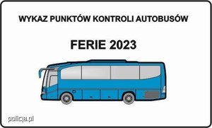 grafika przedstawiająca niebieski autobusu oraz napis wykaz punktów kontroli autobusów