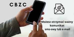 telefon trzymający w ręku mężczyzna z napisem możesz otrzymać ważny komunikat sm-owy lun e-mail