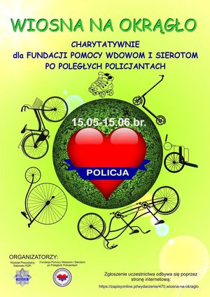 plakat promujący akcję charytatywną Wiosna na okrągło